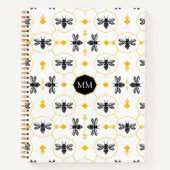 Yellow Bee Monogrammed To-do lijst Notitieboek voo (Voorkant)