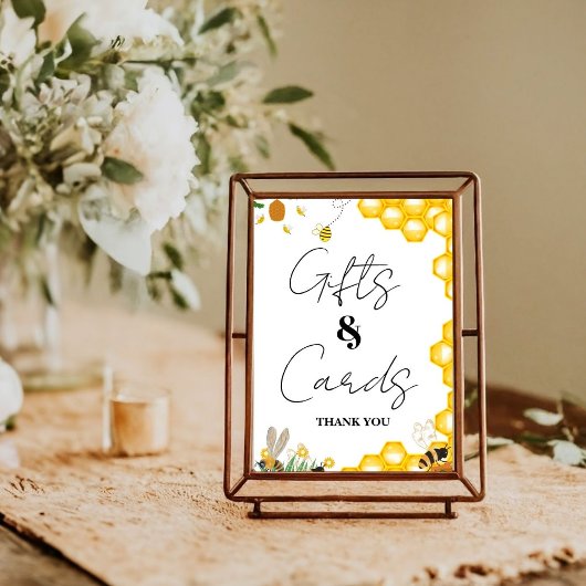 Yellow Bee Thanksgiving Baby shower cadeau & Kaart Poster