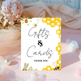 Yellow Bee Thanksgiving Baby shower cadeau & Kaart Reclamebord Met Voetstuk