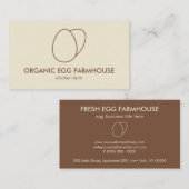 Yellow Beige Farmhouse Chicken Egg Visitekaartje (Voorkant / Achterkant)