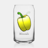 Yellow Bell Pepper Blikvorm Glas (Achterkant)