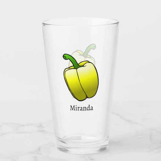 Yellow Bell Pepper Glas (Achterkant)