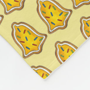 Yellow Bell Sugar Cookie Merry Kerstfeestdag Fleece Deken