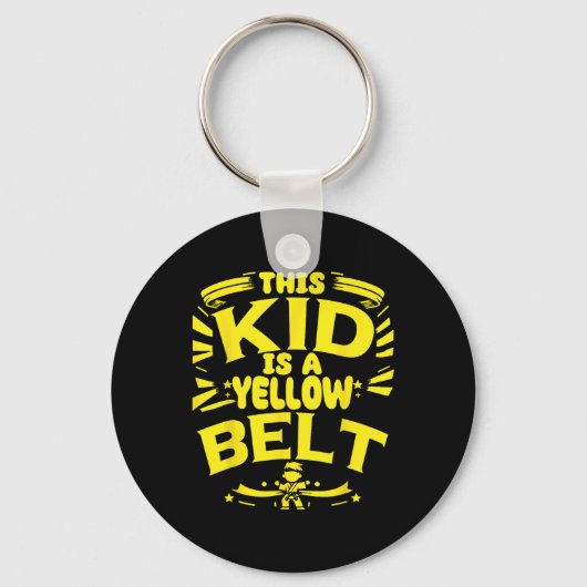 Yellow Belt Karate Student Martial Arts Sleutelhanger (Voorkant)