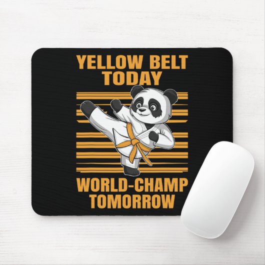 Yellow Belt Today World-champ Tomorrow Panda Karat Muismat (Met muis)