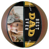 Yellow Best Pap Ever Vader Typografie Foto Basketbal (Verticaal)