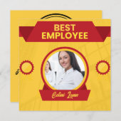 Yellow Beste medewerker van de maand Award Kaart (Voorkant / Achterkant)