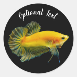 Yellow Betta Fighting Fish Ronde Sticker