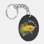 Yellow Betta Fighting Fish Sleutelhanger (Voorkant Links)