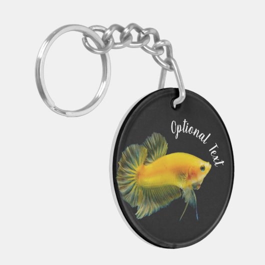 Yellow Betta Fighting Fish Sleutelhanger (Voorkant Links)