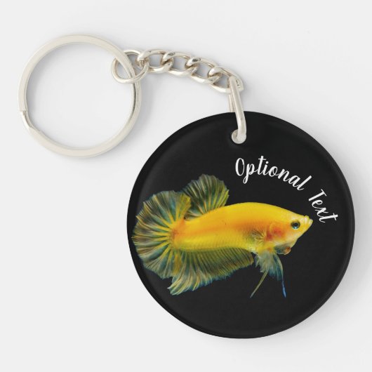 Yellow Betta Fighting Fish Sleutelhanger (Voorkant)