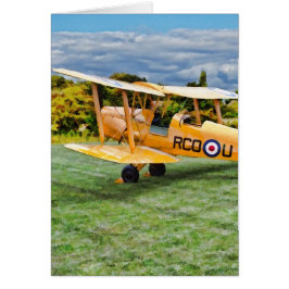 Yellow Bi Plane - crèmeachtergrond