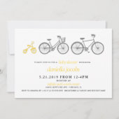 Yellow Bicycle Baby shower Invitation Kaart (Voorkant)