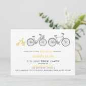 Yellow Bicycle Baby shower Invitation Kaart (Staand voorkant)