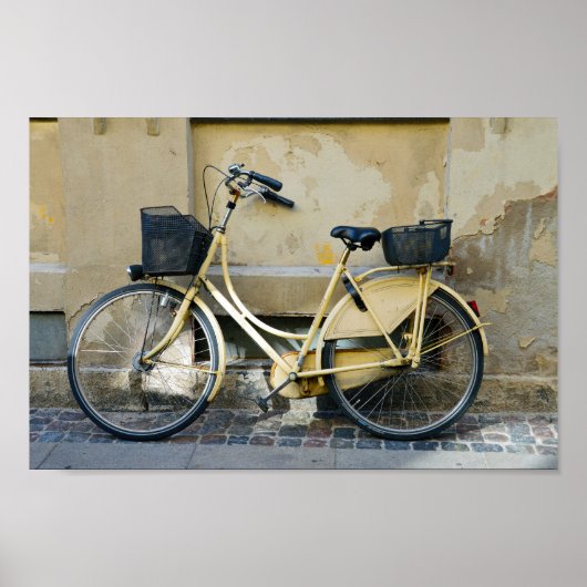 Yellow Bicycle, Kopenhagen, Denemarken Poster (Voorkant)