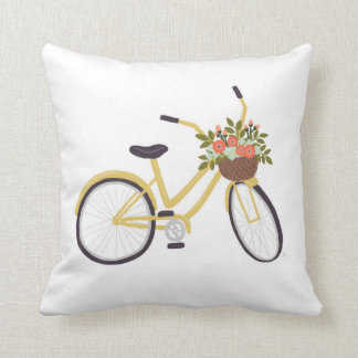 Yellow Bicycle Pillow Kussen