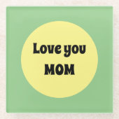 Yellow Big Dot Glazen Onderzetter (Voorkant)