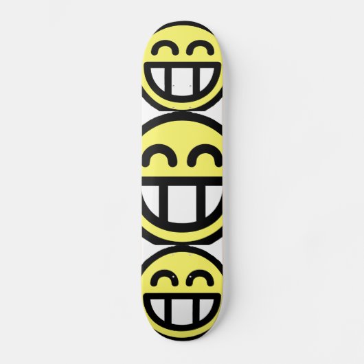 Yellow Big Grin Face Skateboard (Voorkant)