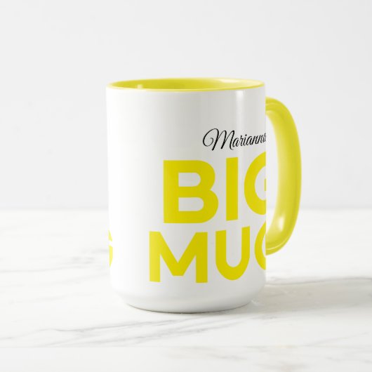 Yellow Big Mok | Enorme Mok | Aangepaste scriptnaa (Voorkant rechts)