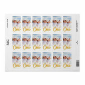 Yellow Big Sketch One Twins Kind 1e Verjaardagsfot Etiket (Full Sheet)