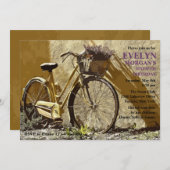 Yellow Bike Invitation Kaart (Voorkant / Achterkant)