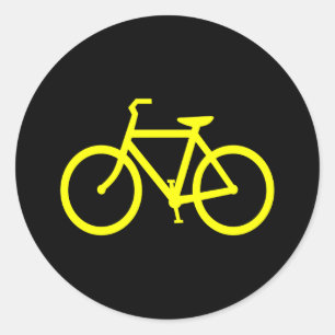 Yellow Bike Ronde Sticker
