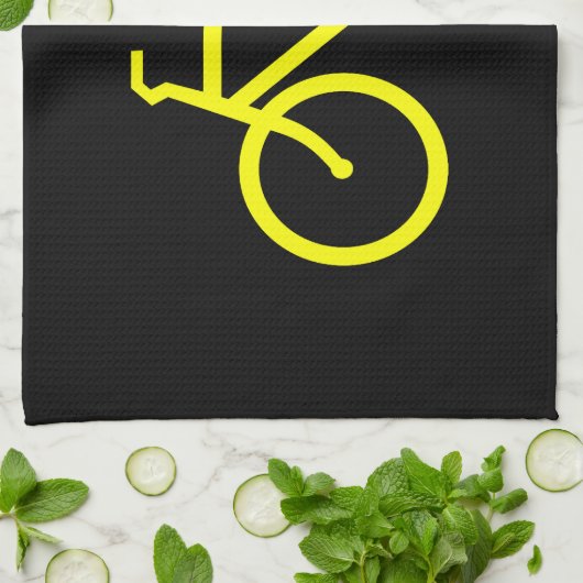 Yellow Bike Theedoek (Gevouwen)