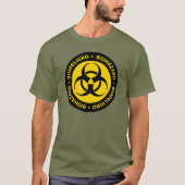 Yellow Bilingual Biohazard Symbol T-Shirt (Voorkant)