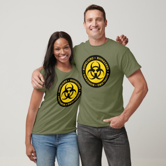 Yellow Bilingual Biohazard Symbol T-Shirt (Unisex)