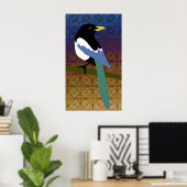 Yellow Billed Magpie Poster (Thuiskantoor)