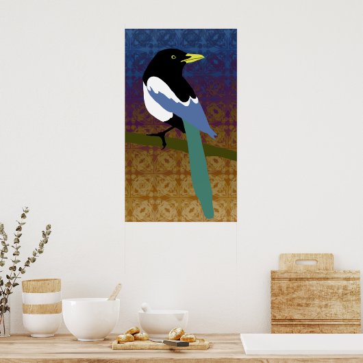 Yellow Billed Magpie Poster (Keuken)