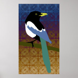 Yellow Billed Magpie Poster