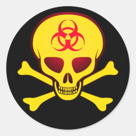 Yellow Biohazard Skull Sticker