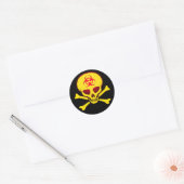Yellow Biohazard Skull Sticker (Envelop)