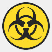 Yellow Biohazard Symbol Sticker (Voorkant)