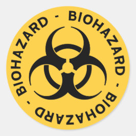 Yellow Biohazard Symbol Sticker