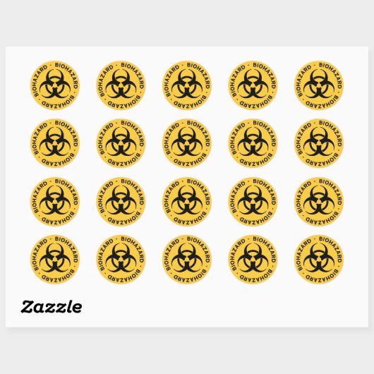 Yellow Biohazard Symbol Sticker (Vel)