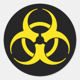 Yellow Biohazard Symbol Sticker