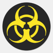 Yellow Biohazard Symbol Sticker (Voorkant)