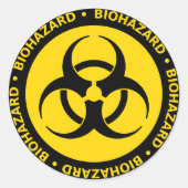 Yellow Biohazard Symbol Sticker (Voorkant)