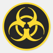 Yellow Biohazard Symbool Ronde Sticker (Voorkant)
