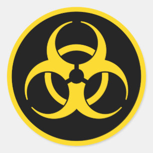 Yellow Biohazard Symbool Ronde Sticker