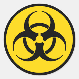 Yellow Biohazard Symbool Ronde Sticker