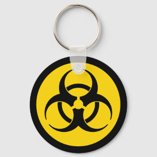 Yellow Biohazard Symbool Sleutelhanger