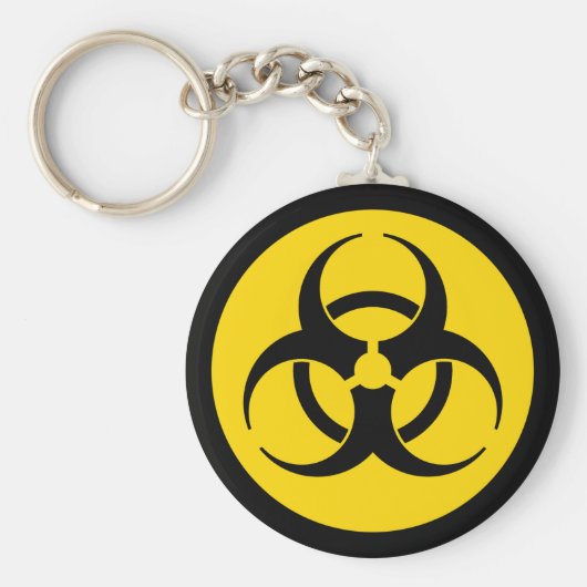Yellow Biohazard Symbool Sleutelhanger (Voorkant)