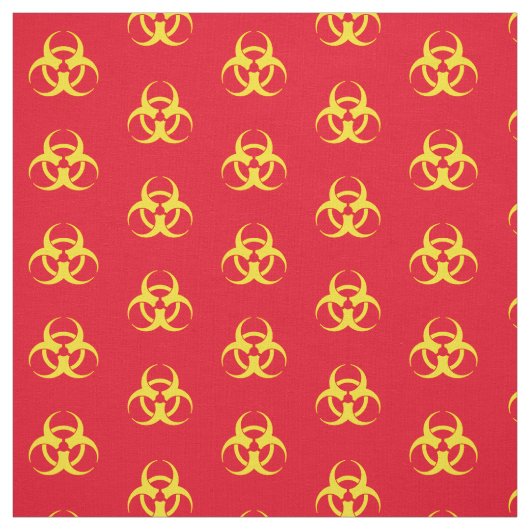 Yellow Biohazard Symbool Stof (Swatch)