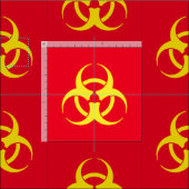 Yellow Biohazard Symbool Stof (Delen)