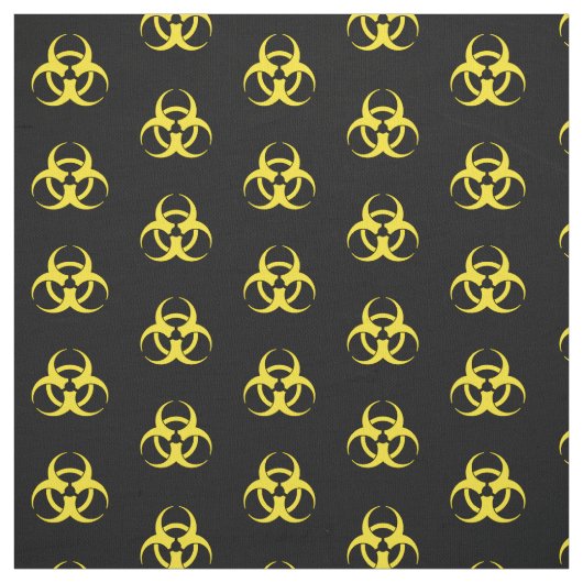 Yellow Biohazard Symbool Stof (Swatch)