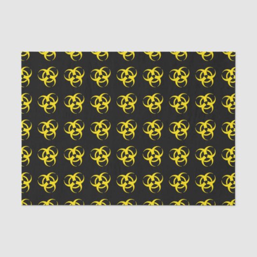 Yellow Biohazard Symbool Tissuepapier (Voorkant)