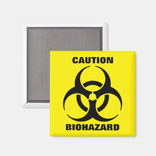 Yellow Biohazard Symbool Warning Sign. Magneet (Voorkant / Achterkant)